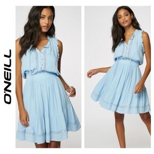 Sky Blue Edie Button-Front Sleeveless Dress